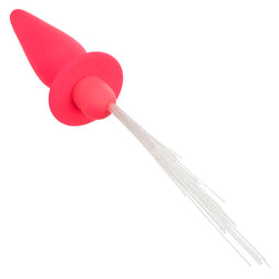 Plug vibrant lumineux fibres optiques 10 modes rose — gros plan