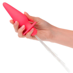 Plug vibrant lumineux fibres optiques 10 modes rose — en situation