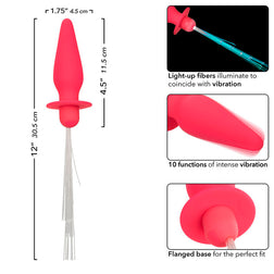 Plug vibrant lumineux fibres optiques 10 modes rose — texture visible