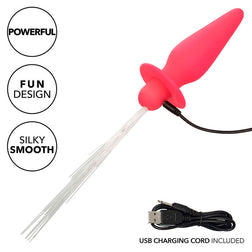 Plug vibrant lumineux fibres optiques 10 modes rose — autre angle