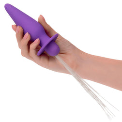 Plug vibrant lumineux fibres optiques 10 modes violet — en situation