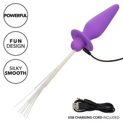 Plug vibrant lumineux fibres optiques 10 modes violet — autre angle