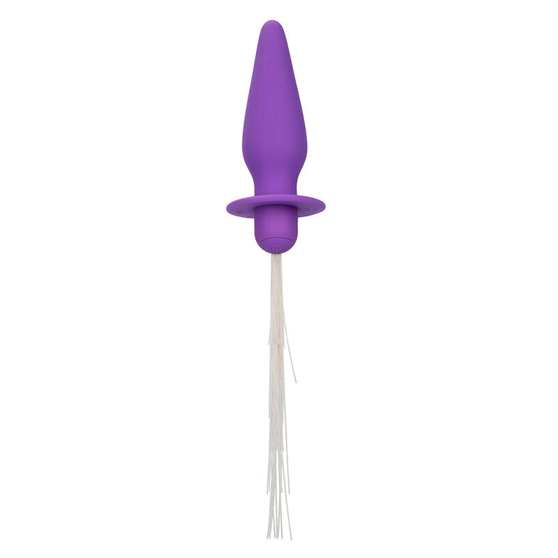 Plug vibrant lumineux fibres optiques 10 modes violet — vue de profil