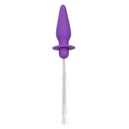 Plug vibrant lumineux fibres optiques 10 modes violet — vue de profil