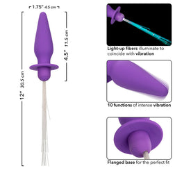 Plug vibrant lumineux fibres optiques 10 modes violet — texture visible