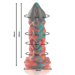 Schéma avec dimensions du gode fantasy Phobos L de 23 cm insérable