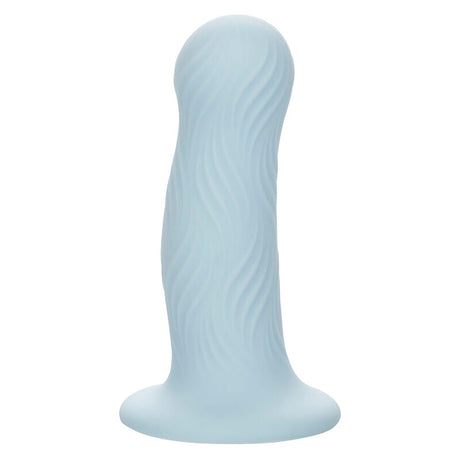 Plug ondulé silicone liquide bleu avec ventouse — gros plan