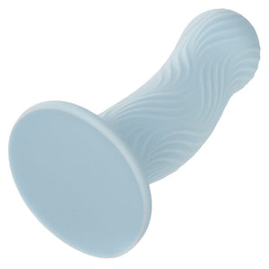 Plug ondulé silicone liquide bleu avec ventouse — vue détaillée