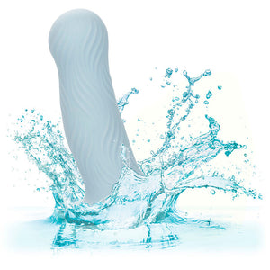 Plug ondulé silicone liquide bleu avec ventouse — présentation