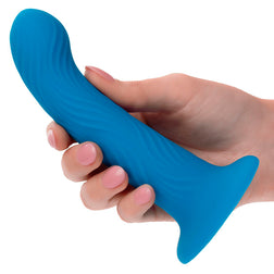 Plug silicone liquide bleu avec ventouse — vue de profil