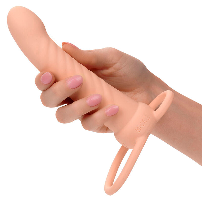 CALEXOTICS MAXX DOUBLE PENETRATEUR NERVURE 10 VIBRATIONS FLESH