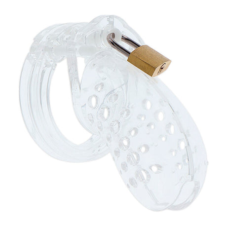 HIDDEN DESIRE EXTREME CAGE DE CHASTETE EN ACRYLIQUE REGLABLE TRANSPARENT