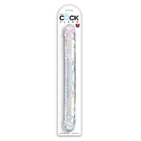Double dong en X croisé transparent 46 cm — gros plan