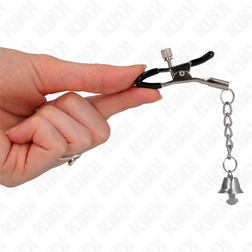 Pinces à tétons pendentif cloche argentée 6 cm — KINK — vue 4