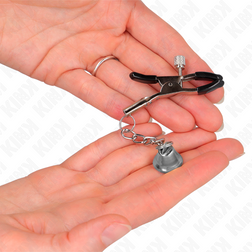 Pinces à tétons pendentif cloche argentée 6 cm — KINK — vue 3