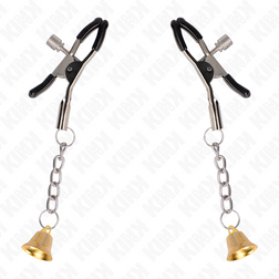 Pinces à tétons pendentif cloche dorée 6 cm — KINK — vue 2