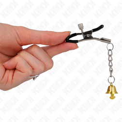Pinces à tétons pendentif cloche dorée 6 cm — KINK — vue 4