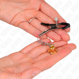Pinces à tétons pendentif cloche dorée 6 cm — KINK — vue 3