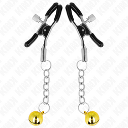 Pinces à tétons pendentif grelot doré 6 cm — KINK — vue 2