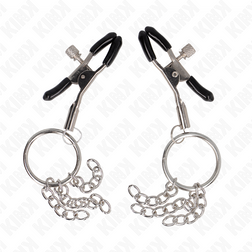 Pinces à tétons O-ring et petite chaîne argentée 6 cm — KINK — vue 2