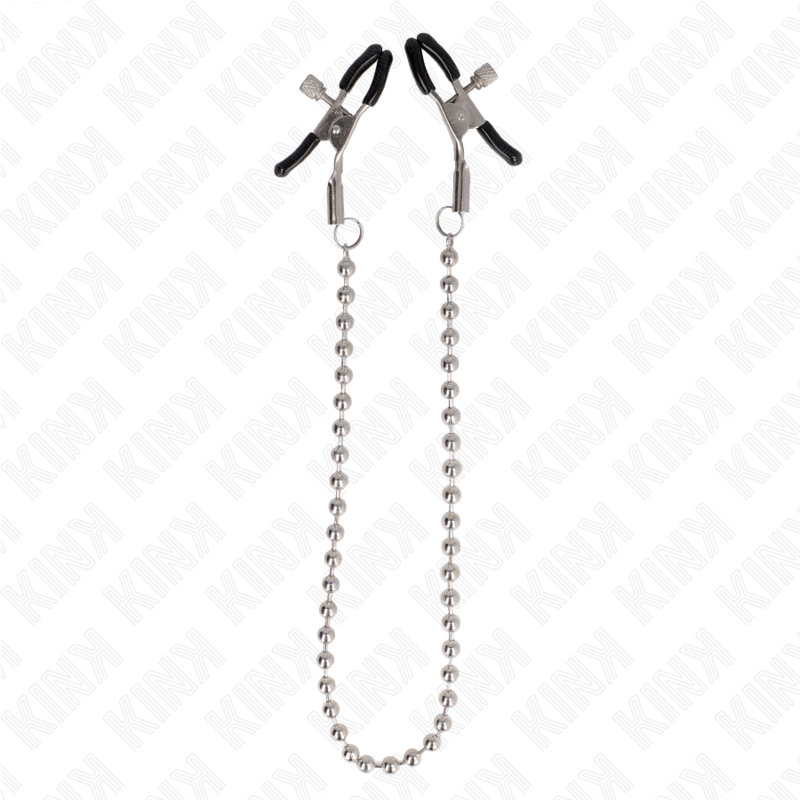 Pinces à téton chaîne de billes argentée 30 cm · Kink Nipple Grip · Pinces à tétons