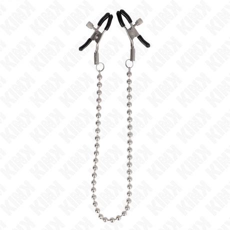 Pinces à téton chaîne de billes argentée 30 cm · Kink Nipple Grip · Pinces à tétons