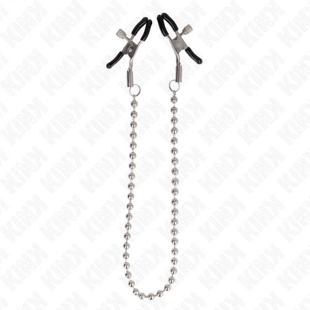 Pinces à téton chaîne de billes argentée 30 cm · Kink Nipple Grip · Pinces à tétons