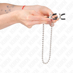 Pinces à téton chaîne de billes argentée 30 cm — vue 3