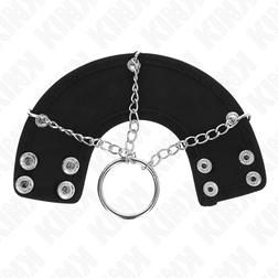 KINK ANNEAU PENIS CHAINE 4 CM 7 CM METAL AVEC CEINTURE EN CUIR