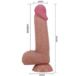 Gode réaliste peau coulissante 20,6 cm brun — texture visible
