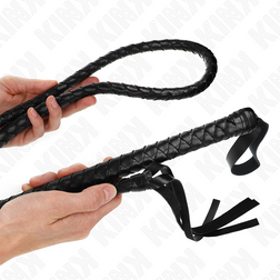 Fouet long tressé noir 210 cm