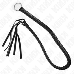 Fouet serpent tressé avec anneau main noir 65 cm — image 2