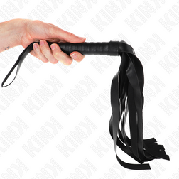 Fouet à lanières larges noir 48,5 cm