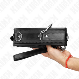 Collier noir rembourré 2 anneaux et laisse chaîne — Kink — vue 5