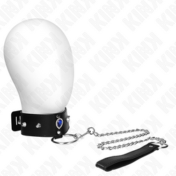 Collier cabochon diamant bleu et laisse chaîne — Kink