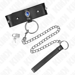 Collier cabochon diamant bleu et laisse chaîne — Kink — vue 3