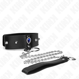 Collier cabochon diamant bleu et laisse chaîne — Kink — vue 4