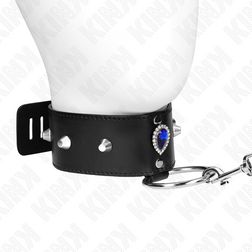 Collier cabochon diamant bleu et laisse chaîne — Kink — vue 2