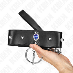 Collier cabochon diamant bleu et laisse chaîne — Kink — vue 5