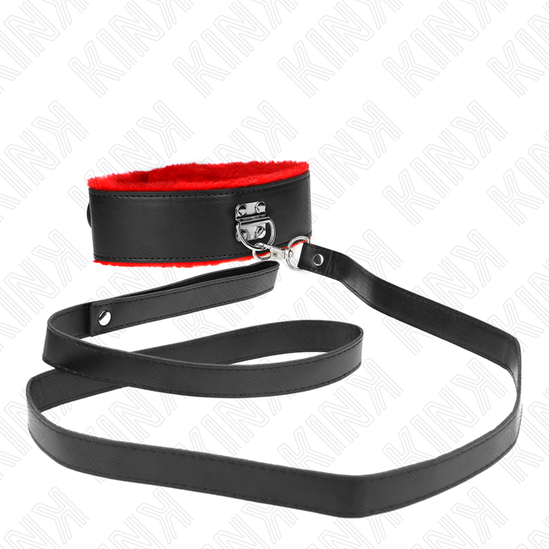 KINK COLLIER AVEC CEINTURE 116 CM AVEC BRACELET EN CUIR ROUGE AJUSTABLE 40 48 CM X 6 CM