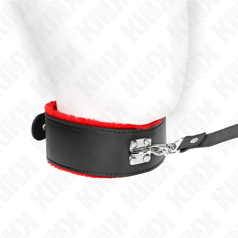 KINK COLLIER AVEC CEINTURE 116 CM AVEC BRACELET EN CUIR ROUGE AJUSTABLE 40 48 CM X 6 CM