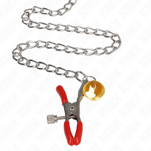 KINK PINCES A TAMELON ET CLITO BELL TRIPLE ROUGE AVEC CHAINE 30 CM