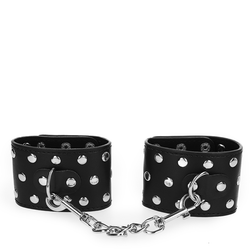 Menottes Kink noires cloutées à pressions, 19–24 cm × 5,5 cm — vue 3