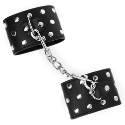 Menottes Kink noires cloutées à pressions, 19–24 cm × 5,5 cm — vue 4