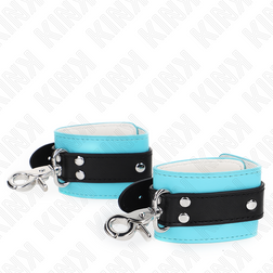 Menottes bondage à loquet verrouillable noir et turquoise — vue 3
