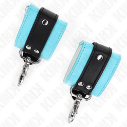 Menottes bondage à loquet verrouillable noir et turquoise — vue 4
