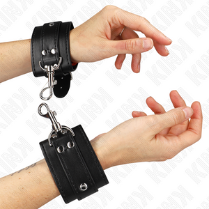 KINK APPAREILS POIGNETS VERROUILLABLES DUNGEON NOIR AJUSTABLES 21 28 CM X 55 CM