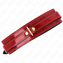 KINK COLLIER AJUSTABLE ROUGE VIN AVEC DETAILS DORES 29 425 CM X 4 CM