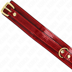 KINK COLLIER AJUSTABLE ROUGE VIN AVEC DETAILS DORES 29 425 CM X 4 CM
