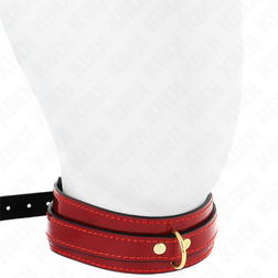 KINK COLLIER AJUSTABLE ROUGE VIN AVEC DETAILS DORES 29 425 CM X 4 CM